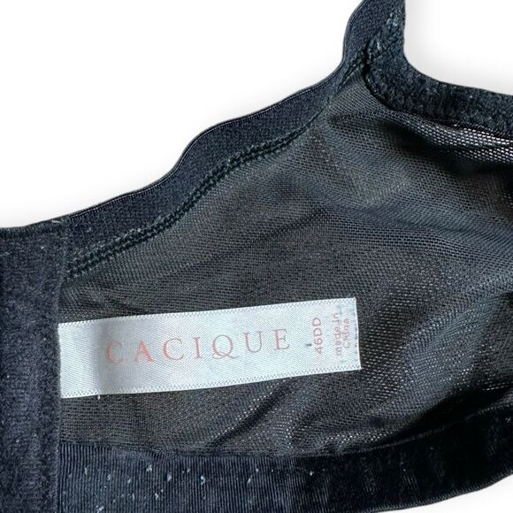 CACIQUE Women’s Black Underwire Adjustable Strap Full-Coverage Bra Size 46DD - Picture 3 of 3